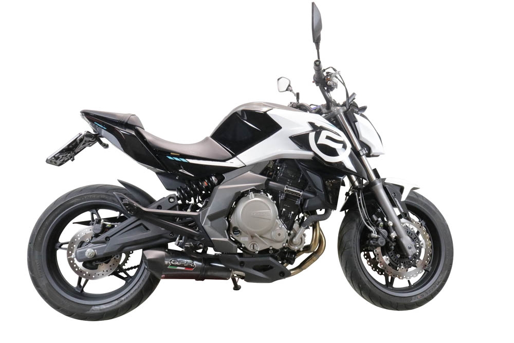 Exhaust compatible with Cf Moto 650 Nk 2021-2024, Gpe Ann. Poppy, Slip-on exhaust including link pipe and removable db killer 