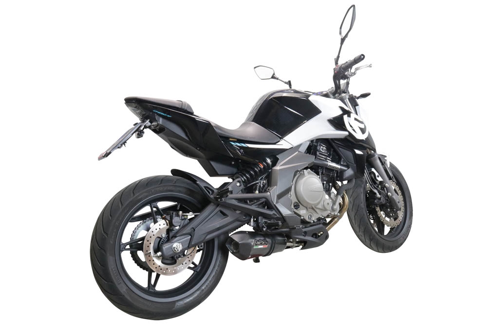 Exhaust compatible with Cf Moto 650 Nk 2021-2024, Gpe Ann. Poppy, Slip-on exhaust including link pipe and removable db killer 