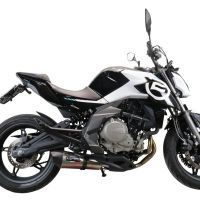 Exhaust compatible with Cf Moto 650 Mt 2021-2024, Gpe Ann. Titanium, Slip-on exhaust including link pipe and removable db killer 
