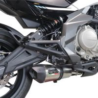 Exhaust compatible with Cf Moto 650 Mt 2021-2024, Gpe Ann. Titanium, Slip-on exhaust including link pipe and removable db killer 