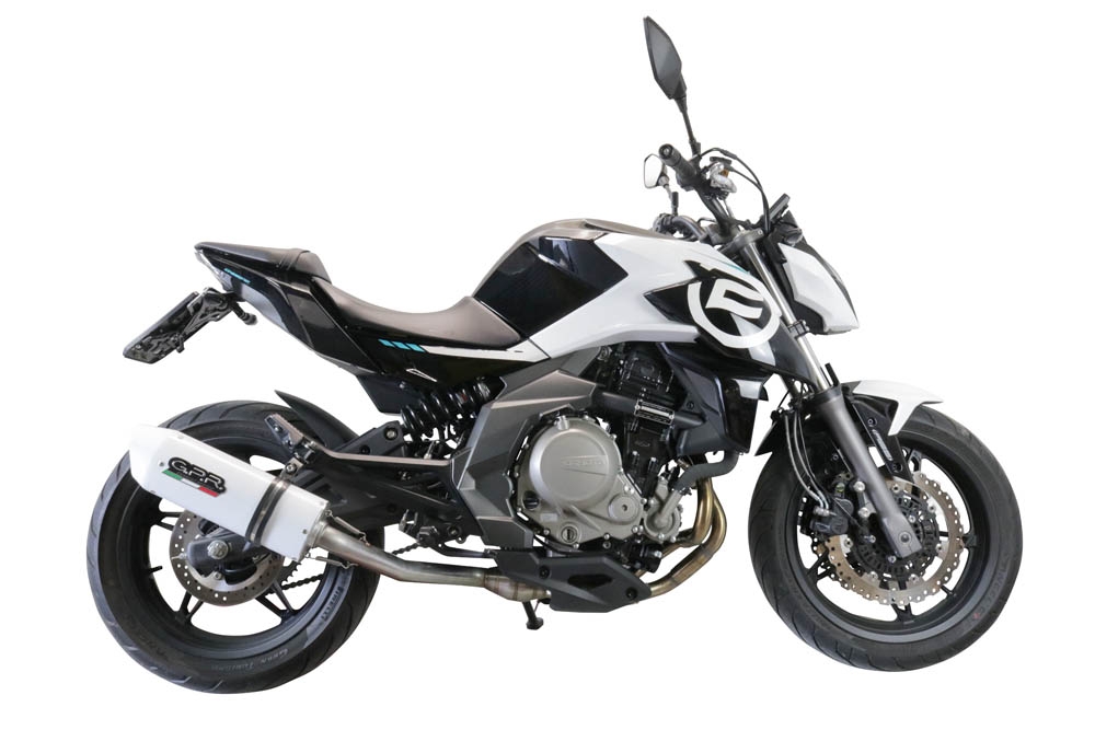 GPR exhaust compatible with  Cf Moto 400 NK 2021-2023, Albus Evo4, Slip-on exhaust including removable db killer, link pipe and catalyst,  EPA-compliant 
