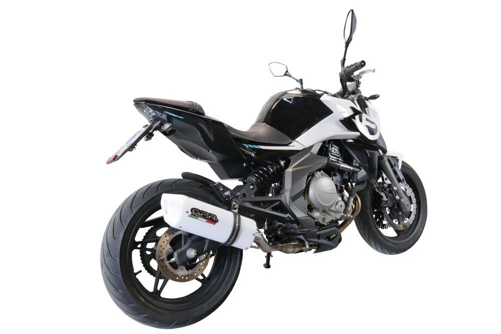 GPR exhaust compatible with  Cf Moto 400 NK 2021-2023, Albus Evo4, Slip-on exhaust including removable db killer, link pipe and catalyst,  EPA-compliant 