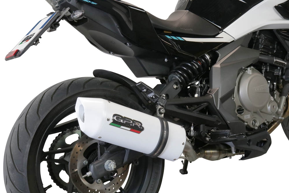 GPR exhaust compatible with  Cf Moto 400 NK 2021-2023, Albus Evo4, Slip-on exhaust including removable db killer, link pipe and catalyst,  EPA-compliant 