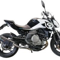 GPR exhaust compatible with  Cf Moto 400 NK 2021-2023, Furore Evo4 Nero, Slip-on exhaust including removable db killer, link pipe and catalyst,  EPA-compliant 