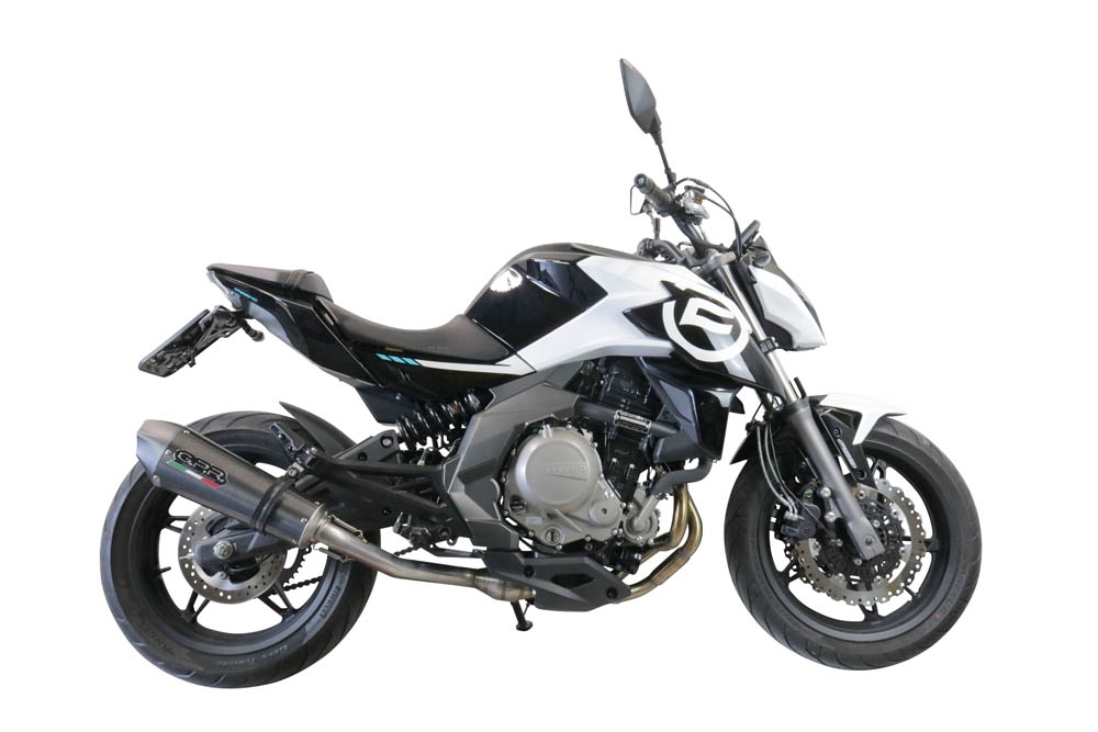 GPR exhaust compatible with  Cf Moto 650 Nk 2021-2024, New Grand Prix Evo Poppy, Slip-on exhaust including removable db killer, link pipe and catalyst,  EPA-compliant 