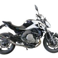 GPR exhaust compatible with  Cf Moto 650 Nk 2021-2024, New Grand Prix Evo Poppy, Slip-on exhaust including removable db killer, link pipe and catalyst,  EPA-compliant 