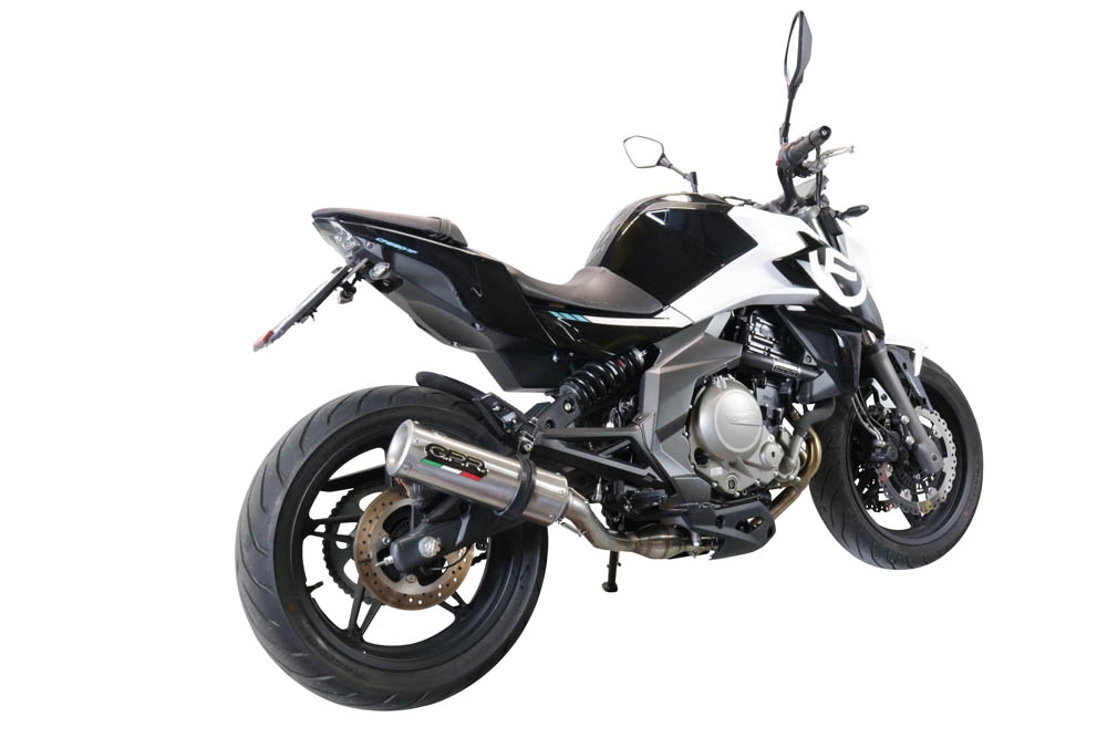 GPR exhaust compatible with  Cf Moto 650 Nk 2021-2024, M3 Inox , Slip-on exhaust including removable db killer, link pipe and catalyst,  EPA-compliant 