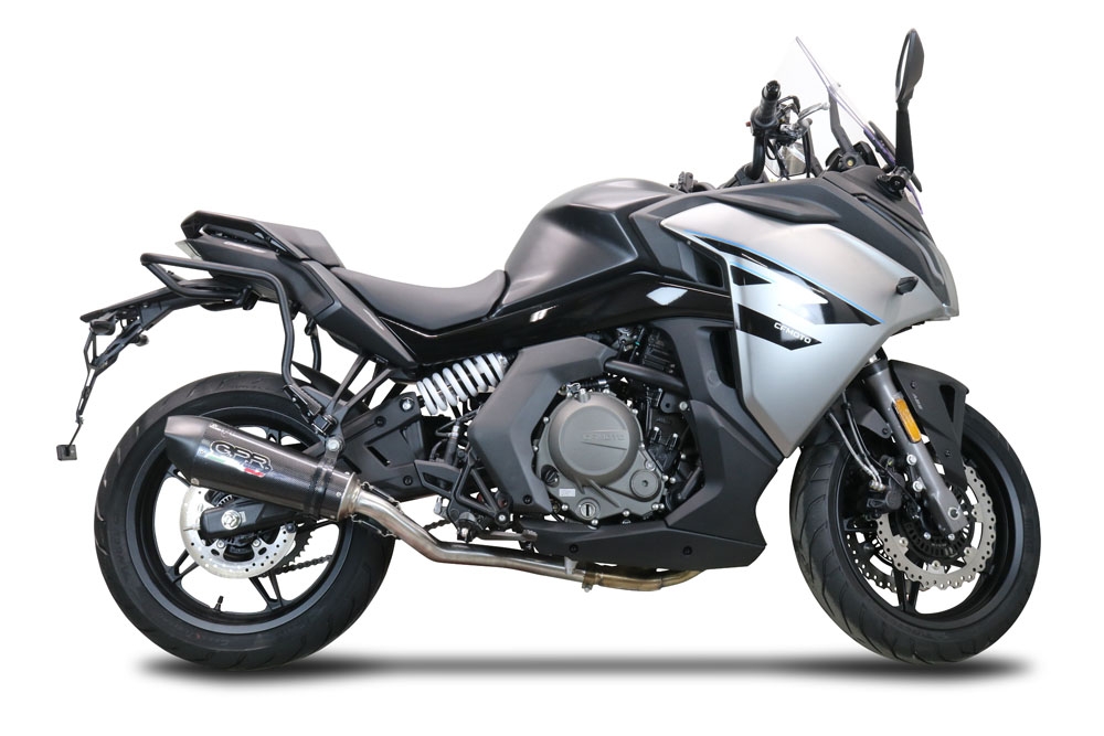 Exhaust compatible with Cf Moto 650 Gt 2022-2024, Gpe Ann. Poppy, Slip-on exhaust including link pipe and removable db killer 