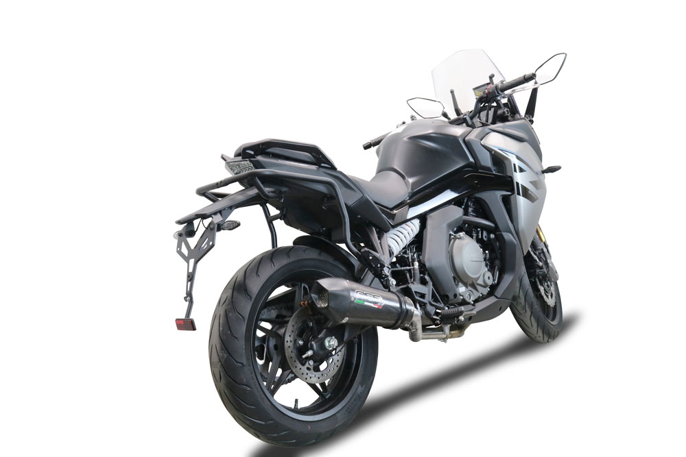 Exhaust compatible with Cf Moto 650 Gt 2022-2024, Gpe Ann. Poppy, Slip-on exhaust including link pipe and removable db killer 
