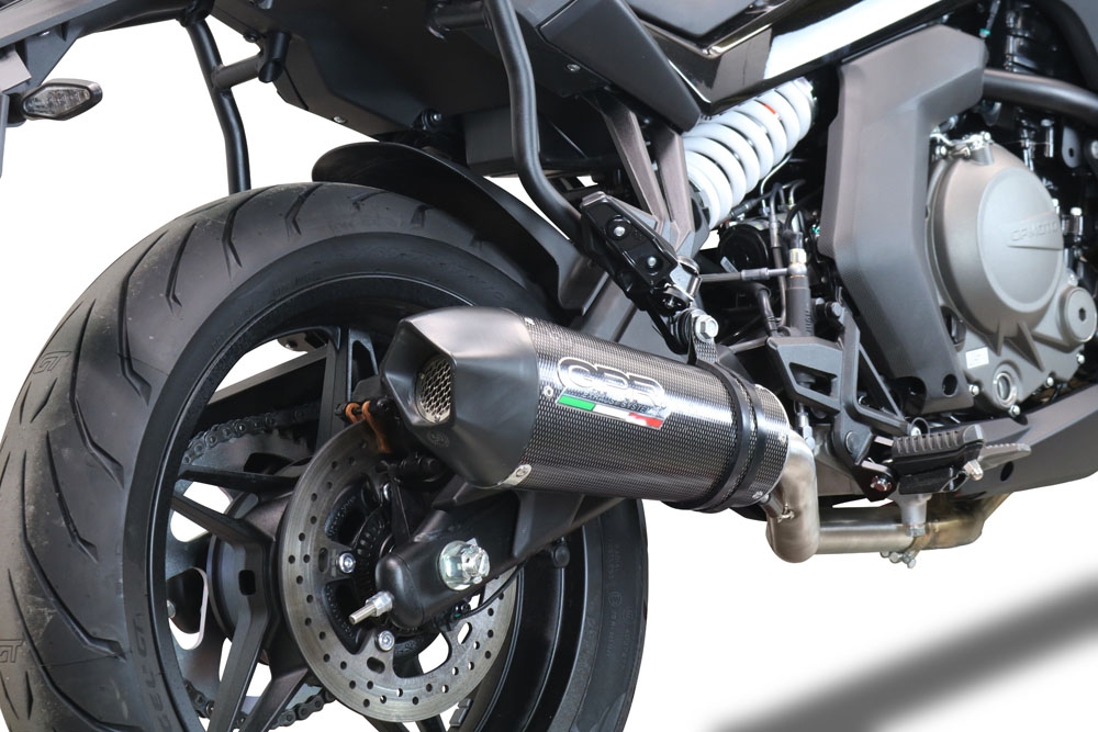Exhaust compatible with Cf Moto 650 Gt 2022-2024, Gpe Ann. Poppy, Slip-on exhaust including link pipe and removable db killer 