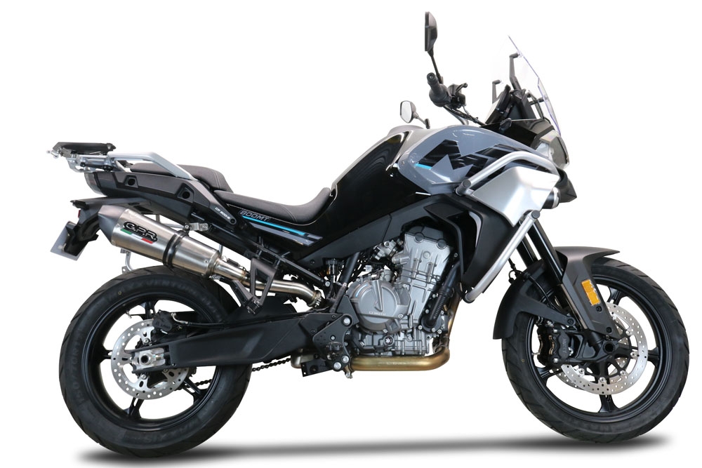 Exhaust compatible with Cf Moto 800 Mt Touring 2022-2024, GP Evo4 Titanium, Slip-on exhaust including removable db killer and link pipe 