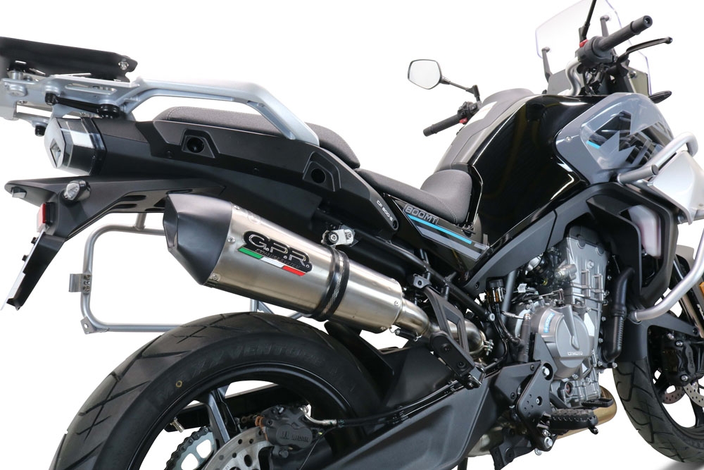 Exhaust compatible with Cf Moto 800 Mt Touring 2022-2024, GP Evo4 Titanium, Slip-on exhaust including removable db killer and link pipe 