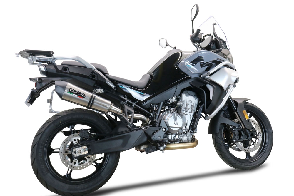 Exhaust compatible with Cf Moto 800 Mt Touring 2022-2024, GP Evo4 Titanium, Slip-on exhaust including removable db killer and link pipe 