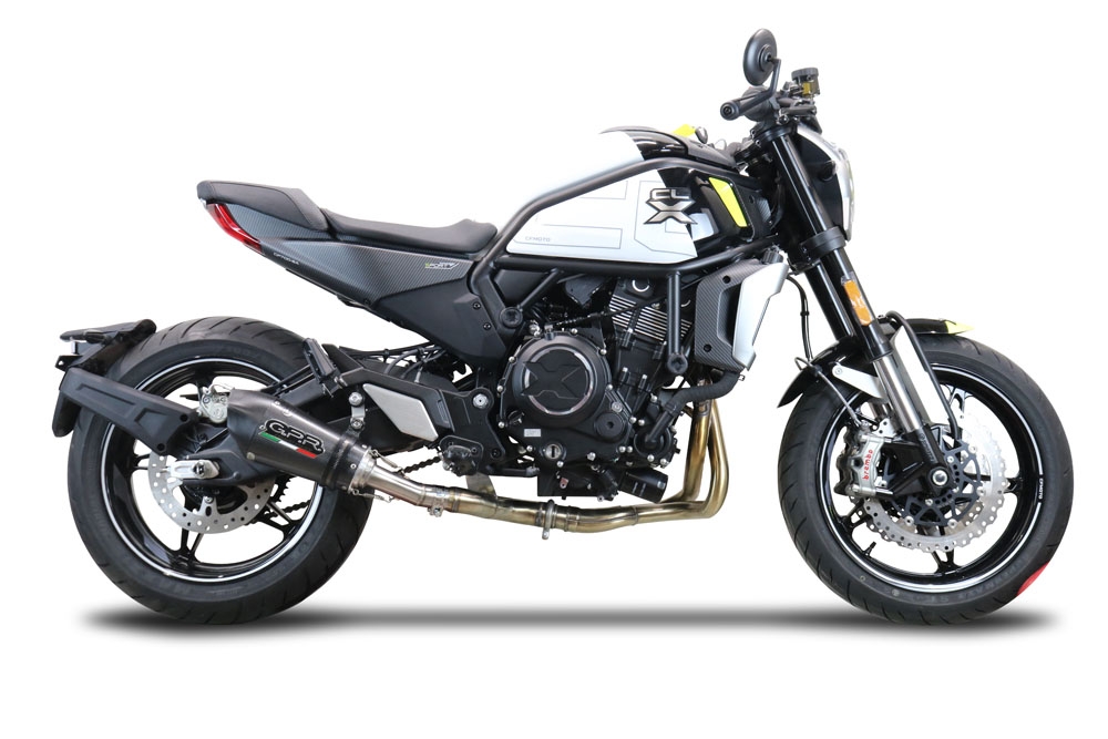 Exhaust compatible with Cf Moto 700 CL-X Heritage 2022-2024, Gpe Ann. Poppy, Mid-Full system exhaust including removable db killer 