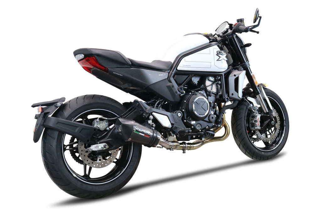Exhaust compatible with Cf Moto 700 CL-X Heritage 2022-2024, Gpe Ann. Poppy, Mid-Full system exhaust including removable db killer 