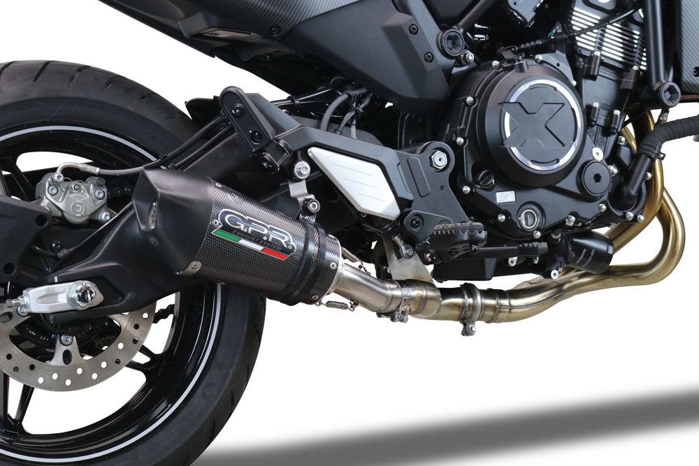 Exhaust compatible with Cf Moto 700 CL-X Heritage 2022-2024, Gpe Ann. Poppy, Mid-Full system exhaust including removable db killer 