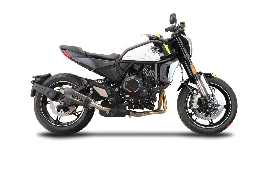 GPR exhaust compatible with  Cf Moto 700 CL-X Adv 2022-2024, New Grand Prix Evo Poppy, Slip-on exhaust including removable db killer and link pipe, EPA-compliant 