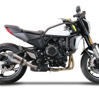 GPR exhaust compatible with  Cf Moto 700 CL-X Adv 2022-2024, New Grand Prix Evo Titanium, Slip-on exhaust including removable db killer and link pipe, EPA-compliant 