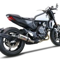 Exhaust compatible with Cf Moto 700 CL-X Heritage 2022-2024, M3 Inox , Slip-on exhaust including removable db killer and link pipe, EPA-compliant 