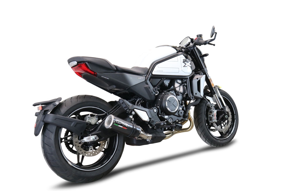 Exhaust compatible with Cf Moto 700 CL-X Heritage 2022-2024, M3 Poppy , Slip-on exhaust including removable db killer and link pipe, EPA-compliant 