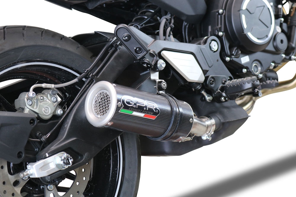 Exhaust compatible with Cf Moto 700 CL-X Heritage 2022-2024, M3 Poppy , Slip-on exhaust including removable db killer and link pipe, EPA-compliant 