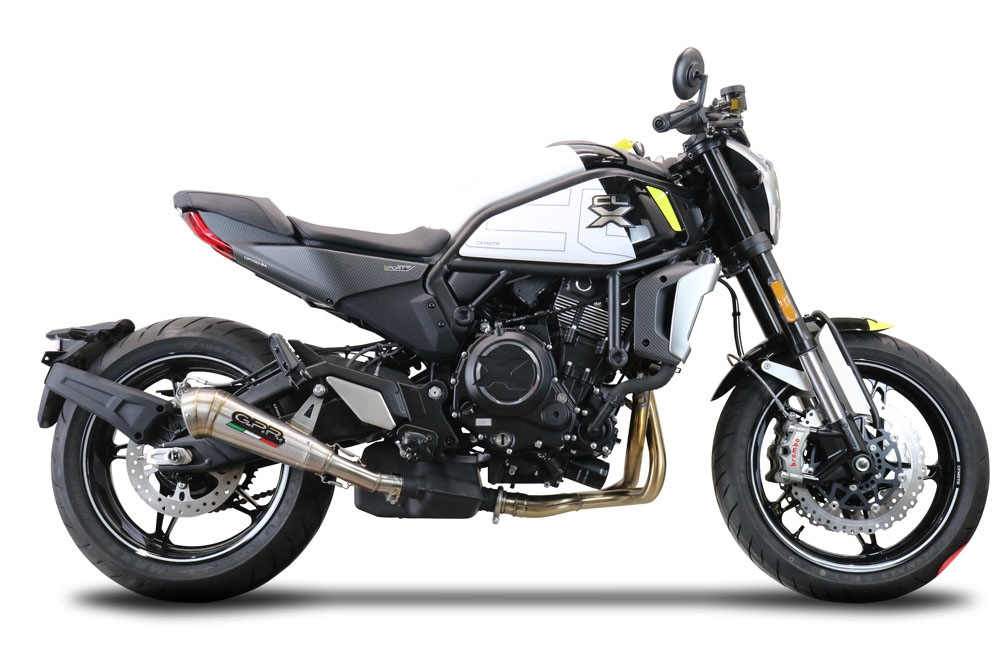 Exhaust compatible with Cf Moto 700 CL-X Heritage 2022-2024, Powercone Evo, Slip-on exhaust including removable db killer and link pipe, EPA-compliant 