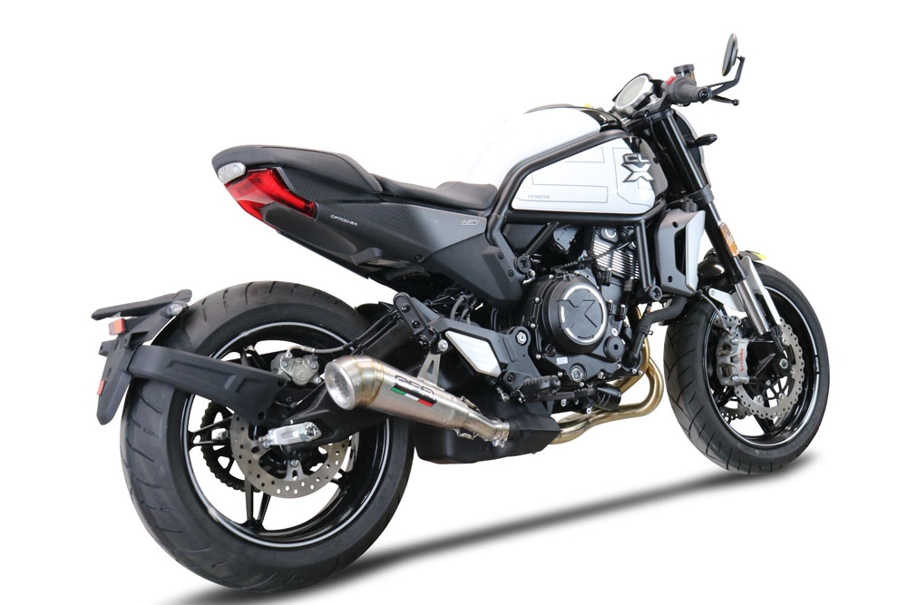 Exhaust compatible with Cf Moto 700 CL-X Heritage 2022-2024, Powercone Evo, Slip-on exhaust including removable db killer and link pipe, EPA-compliant 