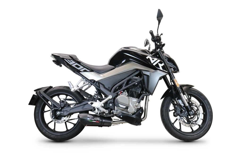 Exhaust compatible with Cf Moto 300 NK 2022-2024, GP Evo4 Poppy, Full system exhaust, including removable db killer 