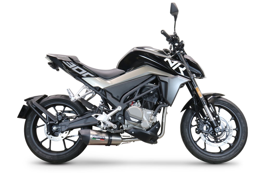 GPR exhaust compatible with  Cf Moto 300 NK 2022-2024, New Grand Prix Evo Titanium, Full system exhaust including removable db killer and catalyst, EPA-compliant 
