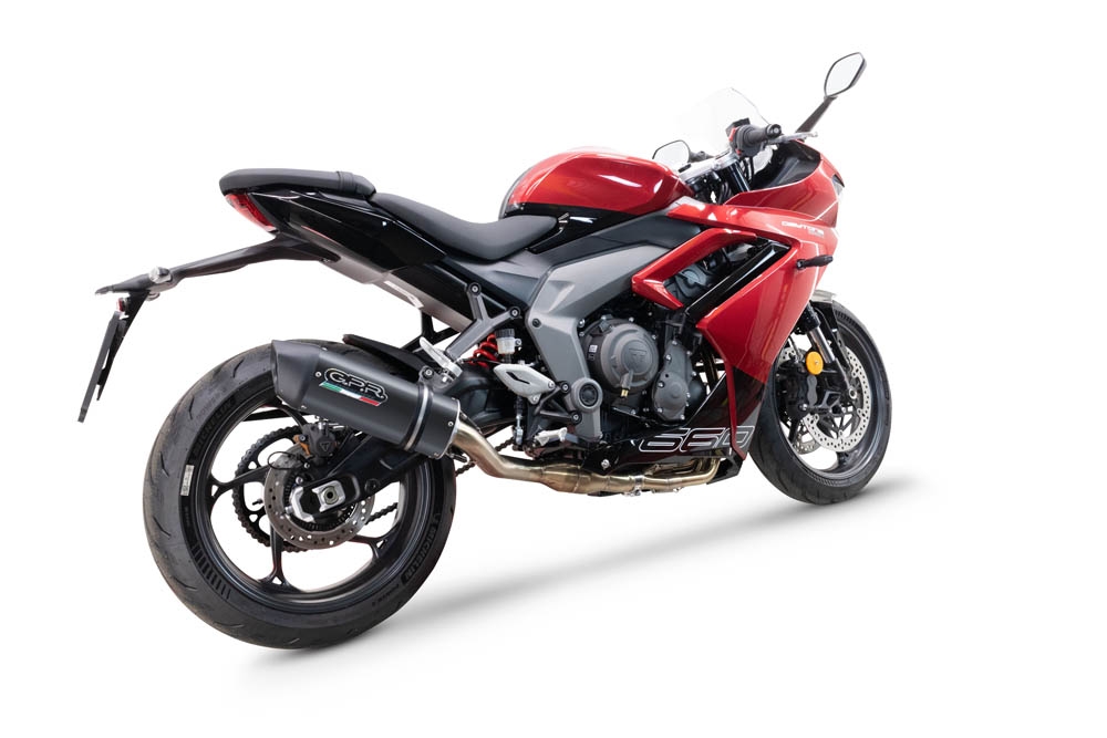 Exhaust compatible with Triumph Daytona 660 2023-2025, Furore Nero, Full system exhaust, including removable db killer 