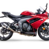 Exhaust compatible with Triumph Daytona 660 2023-2025, Gpe Ann. titanium, Full system exhaust, including removable db killer 