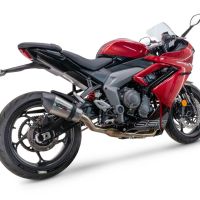 Exhaust compatible with Triumph Daytona 660 2023-2025, Gpe Ann. titanium, Full system exhaust, including removable db killer 