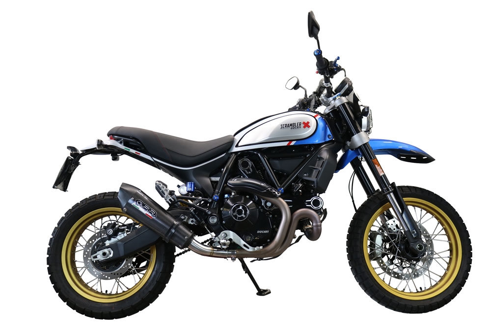 Exhaust compatible with Ducati Scrambler 803 2021-2022, Gpe Ann. Poppy, Slip-on exhaust including link pipe and removable db killer 