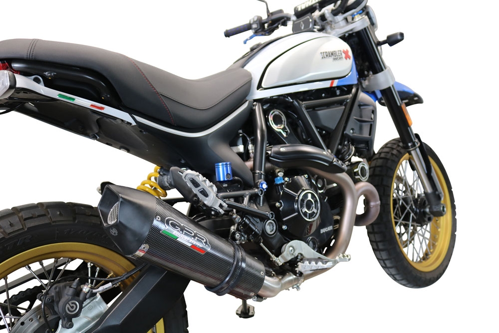 Exhaust compatible with Ducati Scrambler 803 2021-2022, Gpe Ann. Poppy, Slip-on exhaust including link pipe and removable db killer 