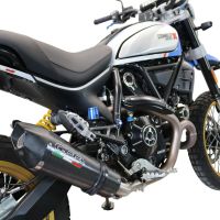 Exhaust compatible with Ducati Scrambler 803 2021-2022, Gpe Ann. Poppy, Slip-on exhaust including link pipe and removable db killer 