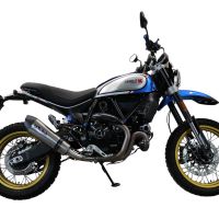 Exhaust compatible with Ducati Scrambler 803 2021-2023, Gpe Ann. Titanium, Slip-on exhaust including link pipe and removable db killer 