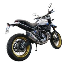 Exhaust compatible with Ducati Scrambler 803 2021-2023, Gpe Ann. Titanium, Slip-on exhaust including link pipe and removable db killer 