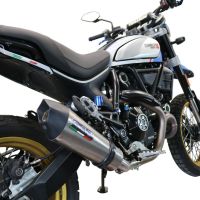 Exhaust compatible with Ducati Scrambler 803 2021-2023, Gpe Ann. Titanium, Slip-on exhaust including link pipe and removable db killer 