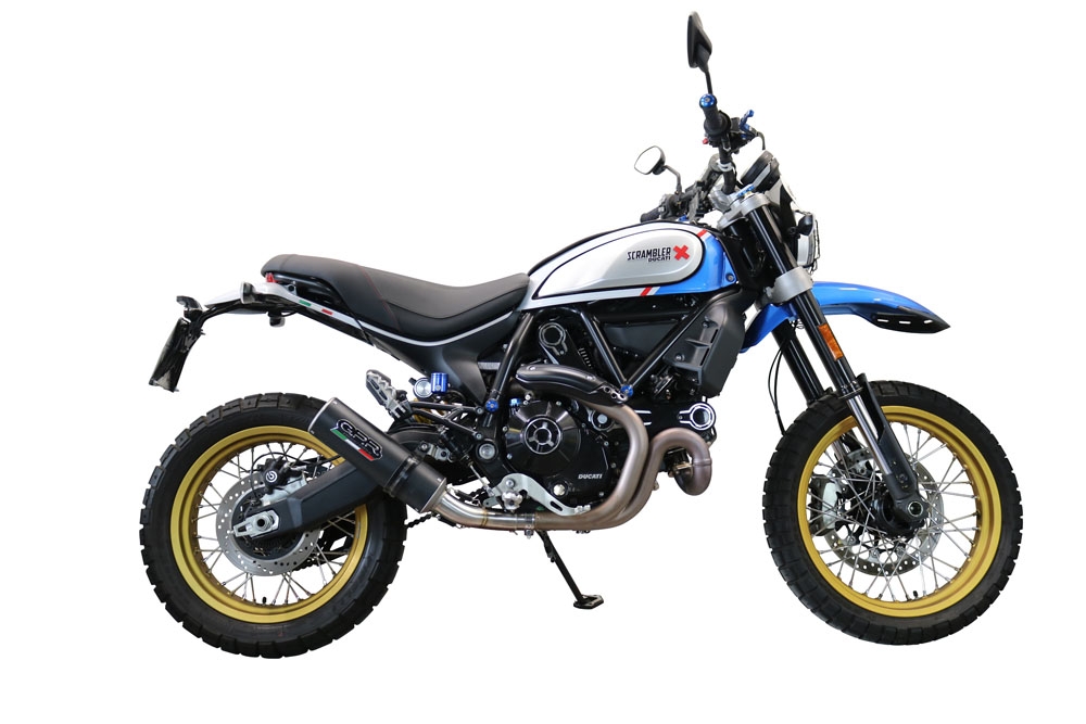 GPR exhaust compatible with  Ducati Scrambler 803 2021-2022, M3 Black Titanium, Slip-on exhaust including removable db killer, link pipe and catalyst,  EPA-compliant 