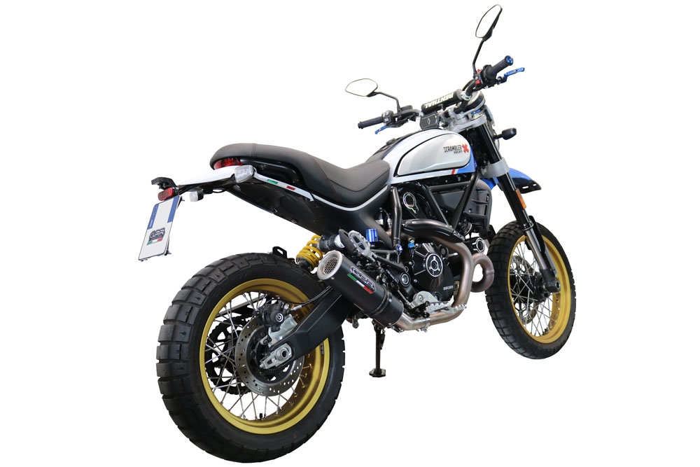 GPR exhaust compatible with  Ducati Scrambler 803 2021-2022, M3 Black Titanium, Slip-on exhaust including removable db killer, link pipe and catalyst,  EPA-compliant 