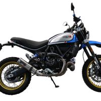 GPR exhaust compatible with  Ducati Scrambler 803 2021-2023, M3 Titanium Natural, Slip-on exhaust including removable db killer, link pipe and catalyst,  EPA-compliant 