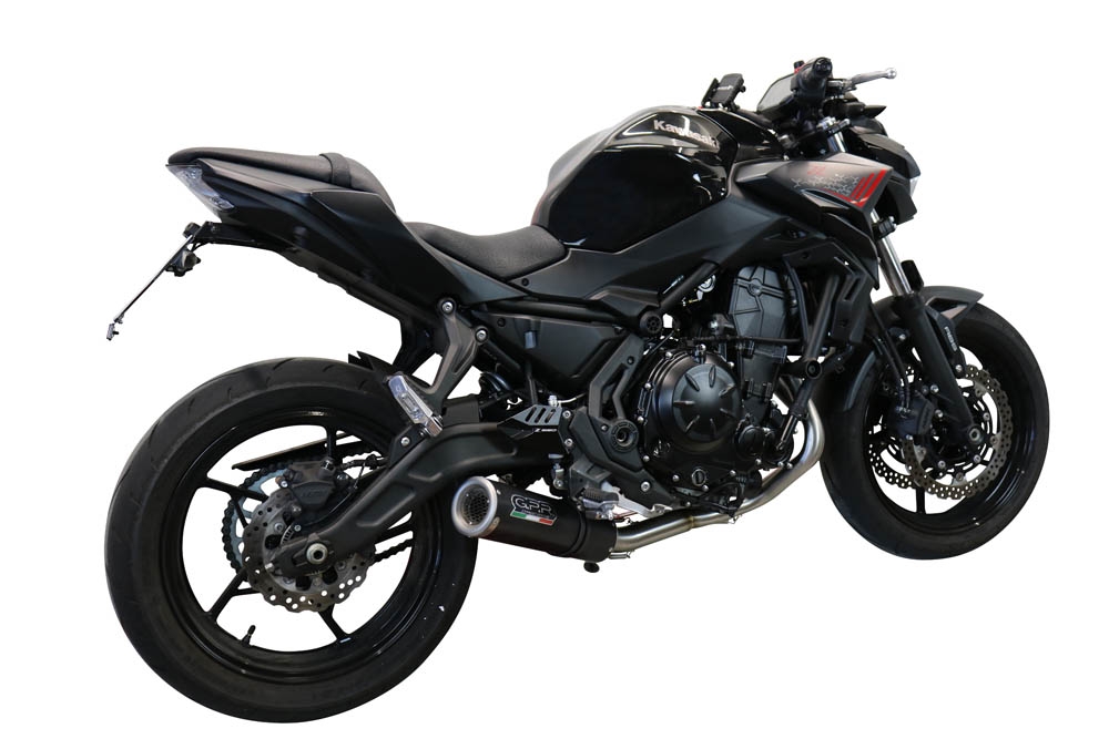 GPR exhaust compatible with  Kawasaki Ninja 650 2021-2022, M3 Black Titanium, Full system exhaust including removable db killer and catalyst, EPA-compliant 