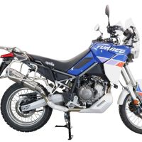 Exhaust compatible with Aprilia Tuareg 660 2021-2024, GP Evo4 Titanium, Slip-on exhaust including removable db killer and link pipe 