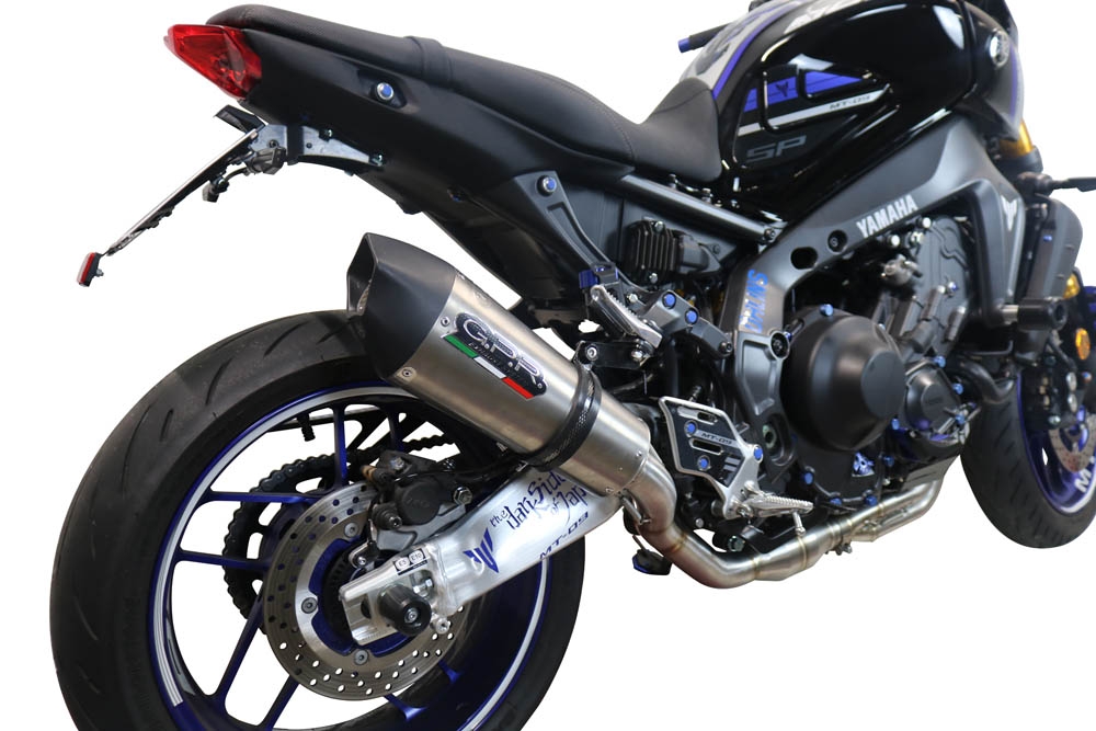 Exhaust compatible with Yamaha FJ-09 2021-2023, Gpe Ann. titanium, Full system exhaust, including removable db killer 