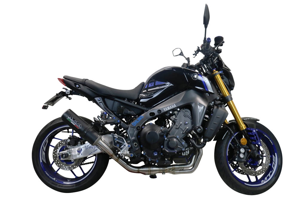 Exhaust compatible with Yamaha FJ-09 2021-2023, M3 Black Titanium, Full system exhaust, including removable db killer 