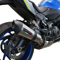 Exhaust compatible with Suzuki GSX-S 1000F 2021-2025, GP Evo4 Titanium, Slip-on exhaust including removable db killer and link pipe 