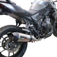 Exhaust compatible with Voge 500R 2021-2024, GP Evo4 Titanium, Slip-on exhaust including removable db killer and link pipe 