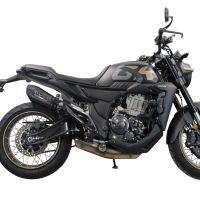 Exhaust compatible with Zontes 350 T1 ADV 2022-2024, GP Evo4 Poppy, Slip-on exhaust including removable db killer and link pipe 