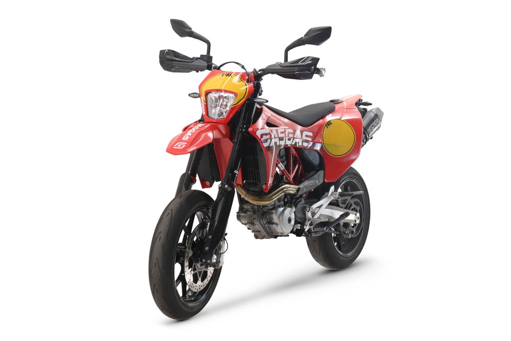 Exhaust compatible with Gas Gas SM 700 2023-2024, Gpe Ann. Poppy, Slip-on exhaust including link pipe and removable db killer 