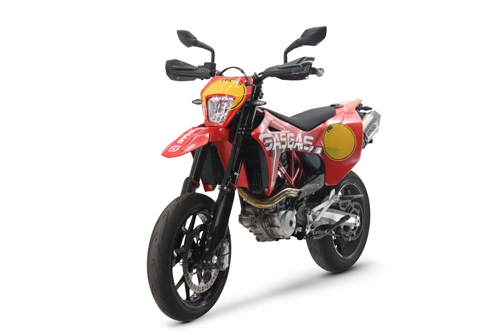 Exhaust compatible with Gas Gas SM 700 2023-2024, Gpe Ann. titanium, Slip-on exhaust including link pipe and removable db killer 